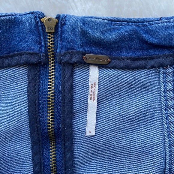 FREE PEOPLE • Medium Wash Denim Mini Skirt size 4 - Picture 10 of 16
